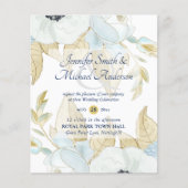 Bue White Anemone Wedding Invitations begrotingsma (Voorkant)