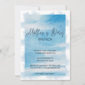 Bue Wtaercolor Moederdag Brunch Invitation Kaart (Voorkant)