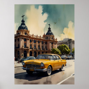 Buenos Aires aquarel kunst Poster