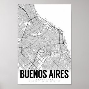 Buenos Aires Argentina - Minimalistische kaart Poster