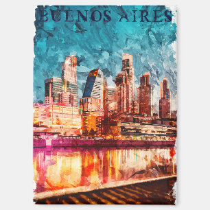 Buenos Aires Argentina Skyline by Night City Uitzi Magneet