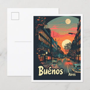 Buenos Aires Argentinië Art Vintage Travel Briefkaart
