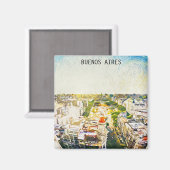 Buenos Aires Argentinië CItyscape Schilderen Magneet (Voorkant / Achterkant)