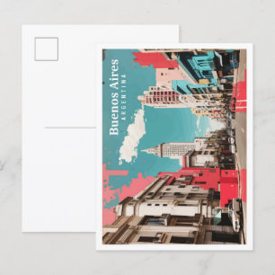 Buenos Aires Argentinië Pop Art Travel Illustratie Briefkaart