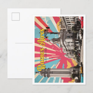 Buenos Aires Argentinië Pop Art Travel Illustratie Briefkaart