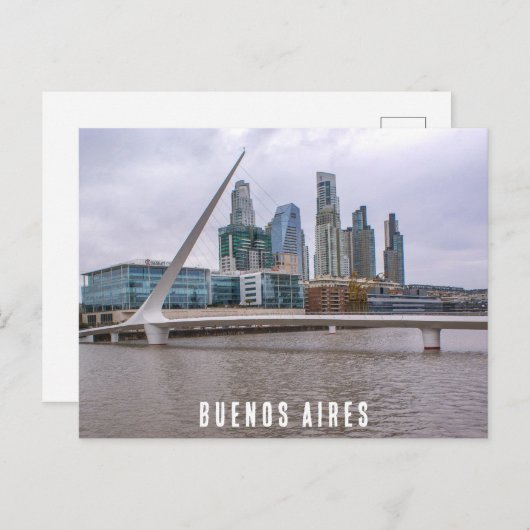 Buenos Aires, Argentinië, Puente de la Mujer Briefkaart (Voorkant / Achterkant)