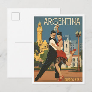 Buenos Aires Argentinië Vintage Reizen Briefkaart