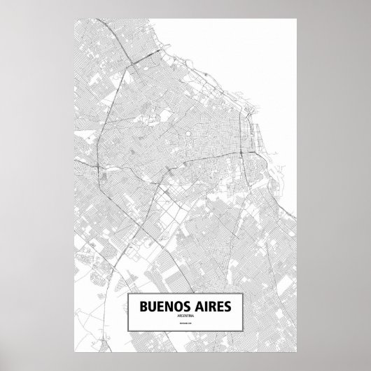 Buenos Aires, Argentinië (zwart op wit) Poster (Voorkant)