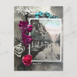 Buenos Aires Bloemrijke Vintage Ansichtkaart Briefkaart