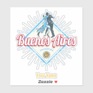 Buenos Aires City Argentina Retro Tango Sticker