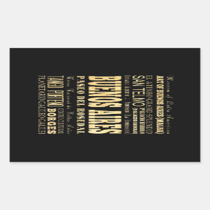 Buenos Aires City of Argentina Typography Art Rechthoekige Sticker