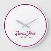Buenos Aires Elegant Minimal Retro logo Large Cloc Grote Klok (Voorkant)