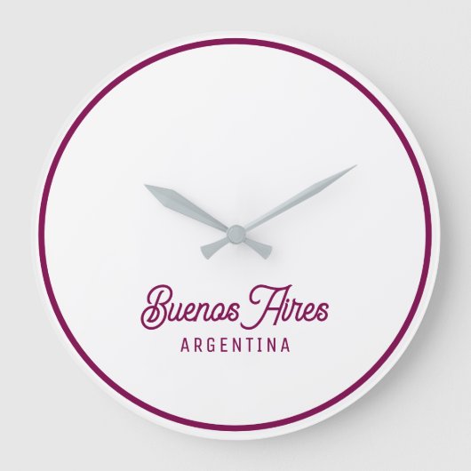 Buenos Aires Elegant Minimal Retro logo Large Cloc Grote Klok (Voorkant)