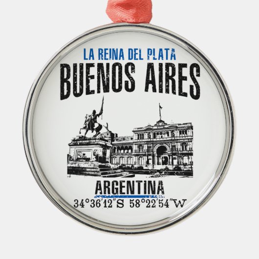Buenos Aires Metalen Ornament (Voorkant)