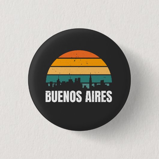 Buenos Aires Retro Ronde Button 3,2 Cm (Voorkant)