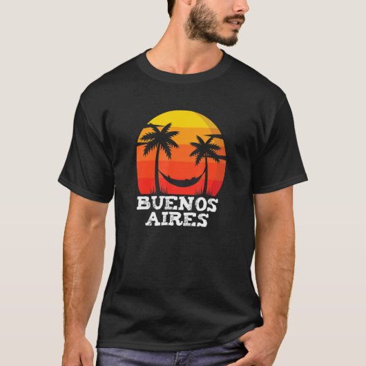Buenos Aires Retro Sunset Summer Vacking T-shirt (Voorkant)