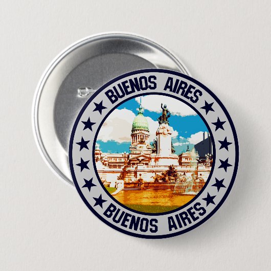 Buenos Aires Ronde Button 7,6 Cm (Voorkant /achterkant)