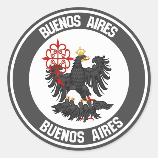 Buenos Aires Round Emblem Ronde Sticker (Voorkant)