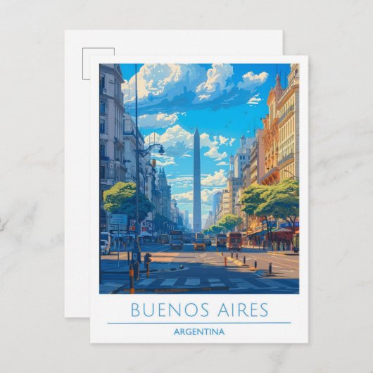 Buenos Aires Stad Argentinië Reizen Briefkaart (Voorkant / Achterkant)