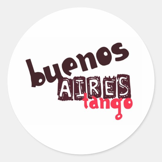 Buenos Aires Tango Ronde Sticker (Voorkant)