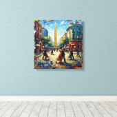 Buenos Aires Tango Straatscène op Canvas Opgespann Afdruk (Insitu (Houten vloer))