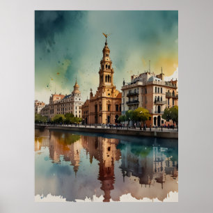 Buenos Aires waterverf kunst Poster