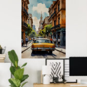 Buenos Aires waterverf kunst Poster (Thuiskantoor)