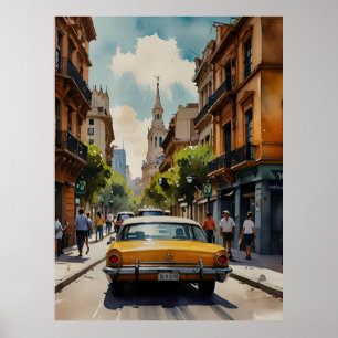 Buenos Aires waterverf kunst Poster