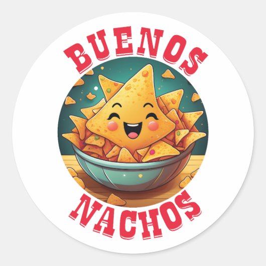 Buenos Nachos Ronde Sticker (Voorkant)