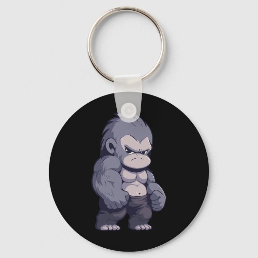 Buff Alpha Silverback Gorilla Ape Design Boxing Go Sleutelhanger (Voorkant)