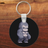 Buff Alpha Silverback Gorilla Ape Design Boxing Go Sleutelhanger (Voorkant)