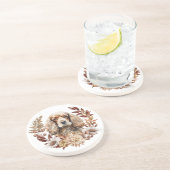 Buff Amerikaanse Cocker Spaniel Hond Herfst krans Zandsteen Onderzetter (Zijkant)