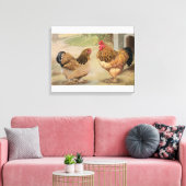 Buff Brahma Rooster en Hen Canvas Afdruk (Insitu (Woonkamer))