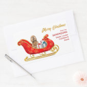 Buff Cocker Spaniel Dog kerstkledij Rechthoekige Sticker (Envelop)