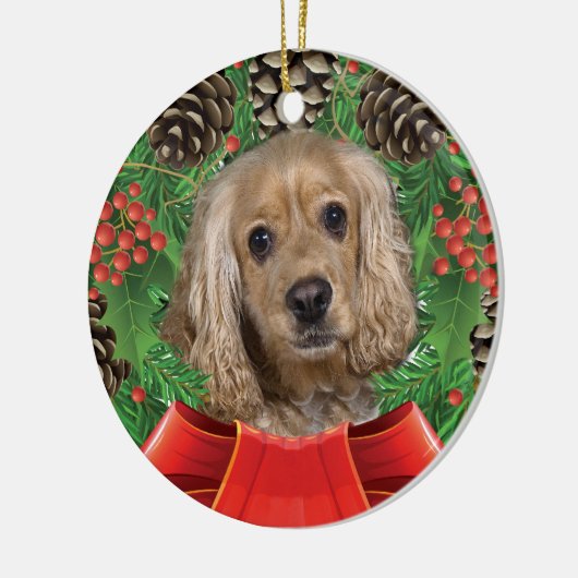 Buff Cocker Spaniel kerstversiering Keramisch Ornament (Links)