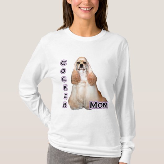 Buff Cocker Spaniel Moeder; Cocker Spaniel Moeder T-shirt (Voorkant)
