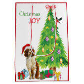 Buff Cocker Spaniel Santa Hat en kerstboom Medium Cadeauzakje (Achterkant)
