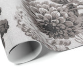 Buff Grey Brown Tone Floral Toile Cadeaupapier (Rol Hoek)
