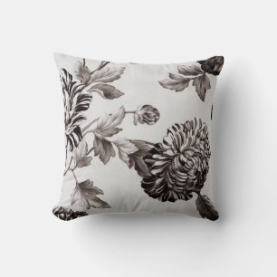 Buff Grey Taupe  Floral Toile No.2 Kussen