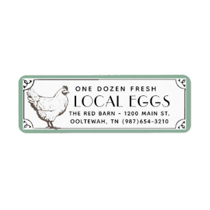 Buff Hen Egg Carton Return Label