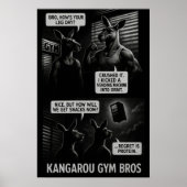 Buff Kangaroo Gym Bros Comic Poster (Voorkant)