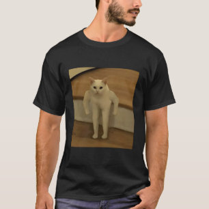 Buff Kitty Cat besmeurde het Kat Intern van Lang L T-shirt