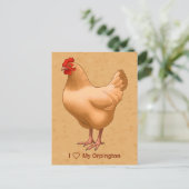 Buff Orpington Chicken Hen Briefkaart (Staand voorkant)