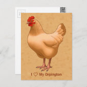Buff Orpington Chicken Hen Briefkaart (Voorkant / Achterkant)
