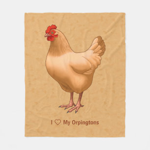 Buff Orpington Chicken Hen Fleece Deken