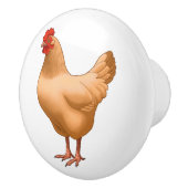 Buff Orpington Chicken Hen Keramische Knop (Rechts)
