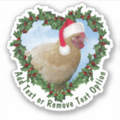 Buff Orpington Chicken Wreater Kerstmis Sticker (Voorkant)