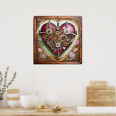 Buff Red Heart Steampunk-serie Poster (Keuken)