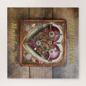 Buff Rood Hart Steampunk Serie Legpuzzel (Horizontaal)