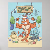 Buff Shrimp Gym Poster - Funny Beach Art Print (Devant)